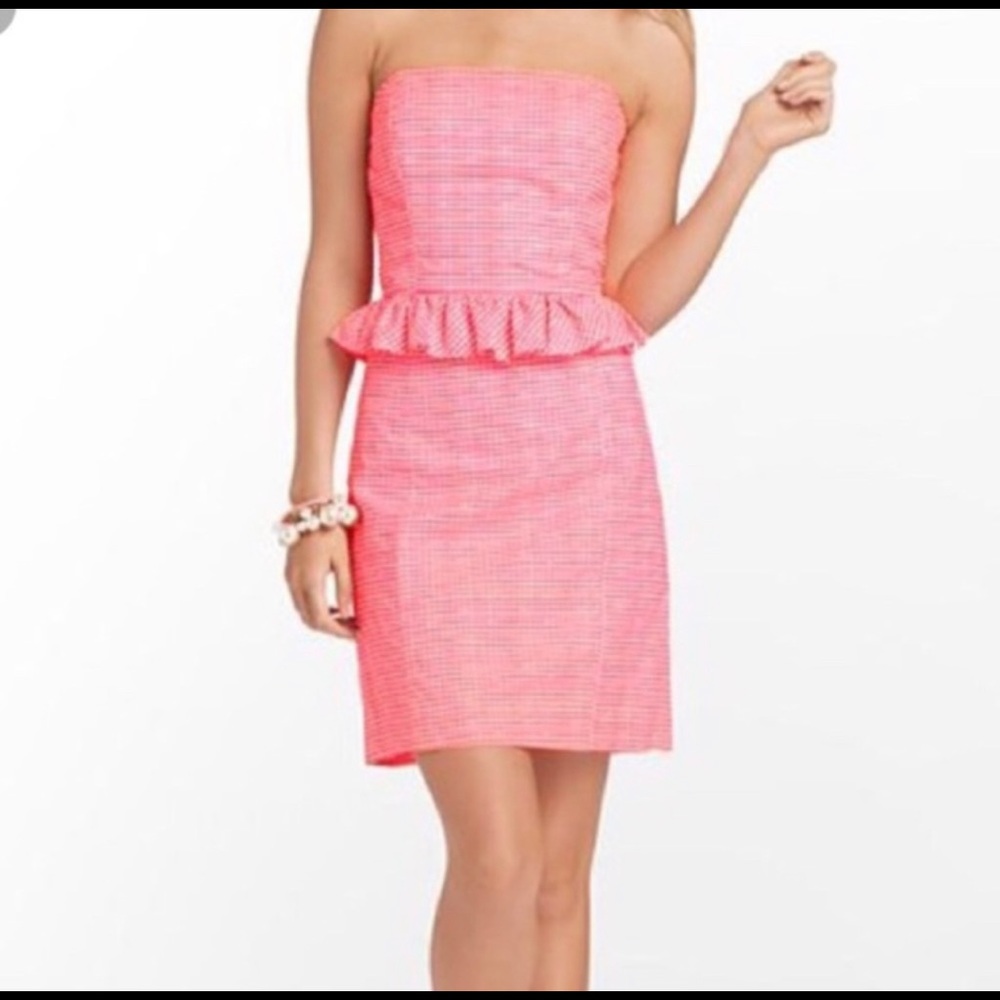 Lily Pulitzer Lowe strapless peplum dress size 10